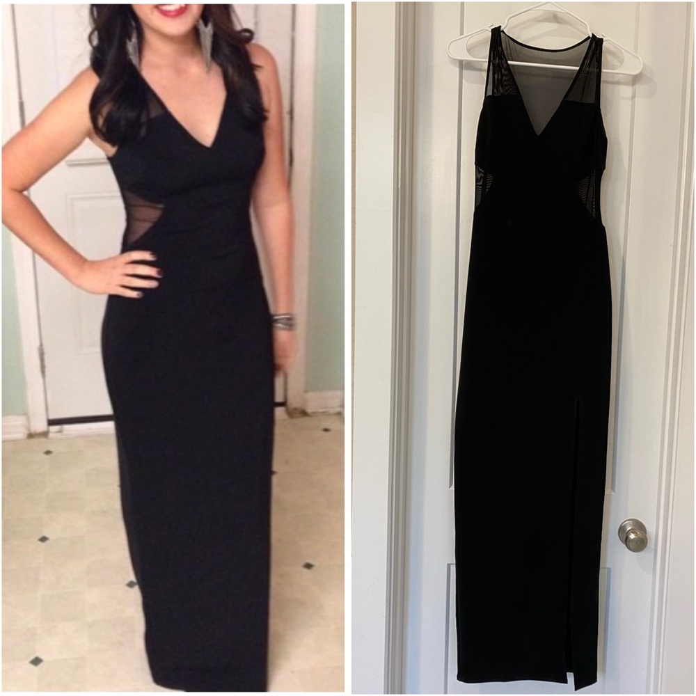 Express Black Gown Dress with slit